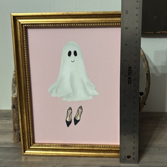 Framed Ghost with High Heel Shoes 8x10 Wall Art Pink Canvas Gold Frame NEW - Picture 8 of 10